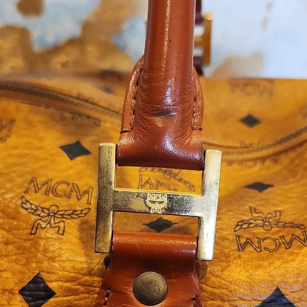 MCM Cognac Visetos Satchel Bag